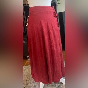 VINTAGE long wrap skirt NWT HALLES! Rust colored Mid Length